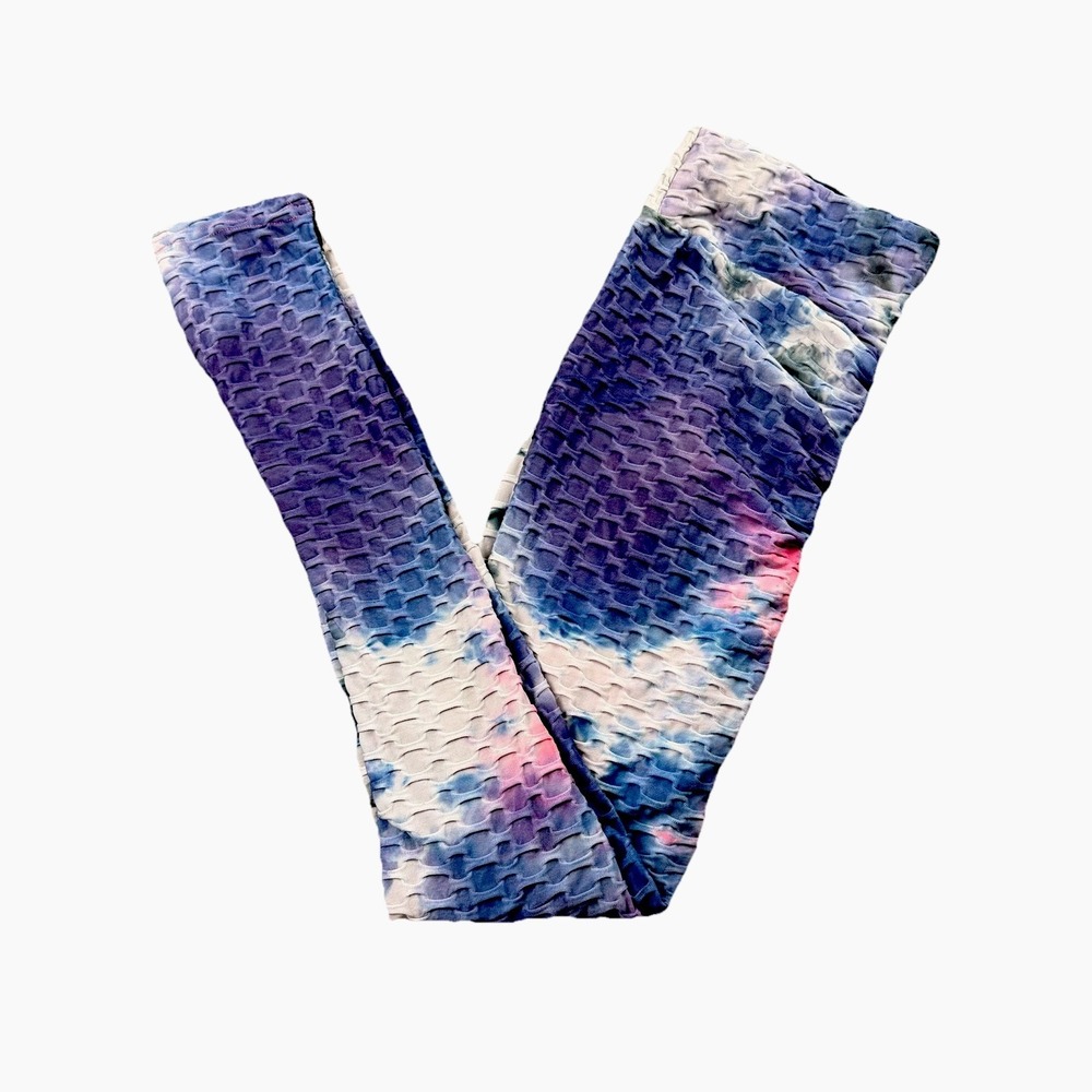 B Free Scrunch Butt Leggings L XL Tie Dye Textured Booty Lift Yoga Gym